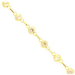 Pulseira Zirc�nias Brancas em Ouro 18 Kilates - 21521
